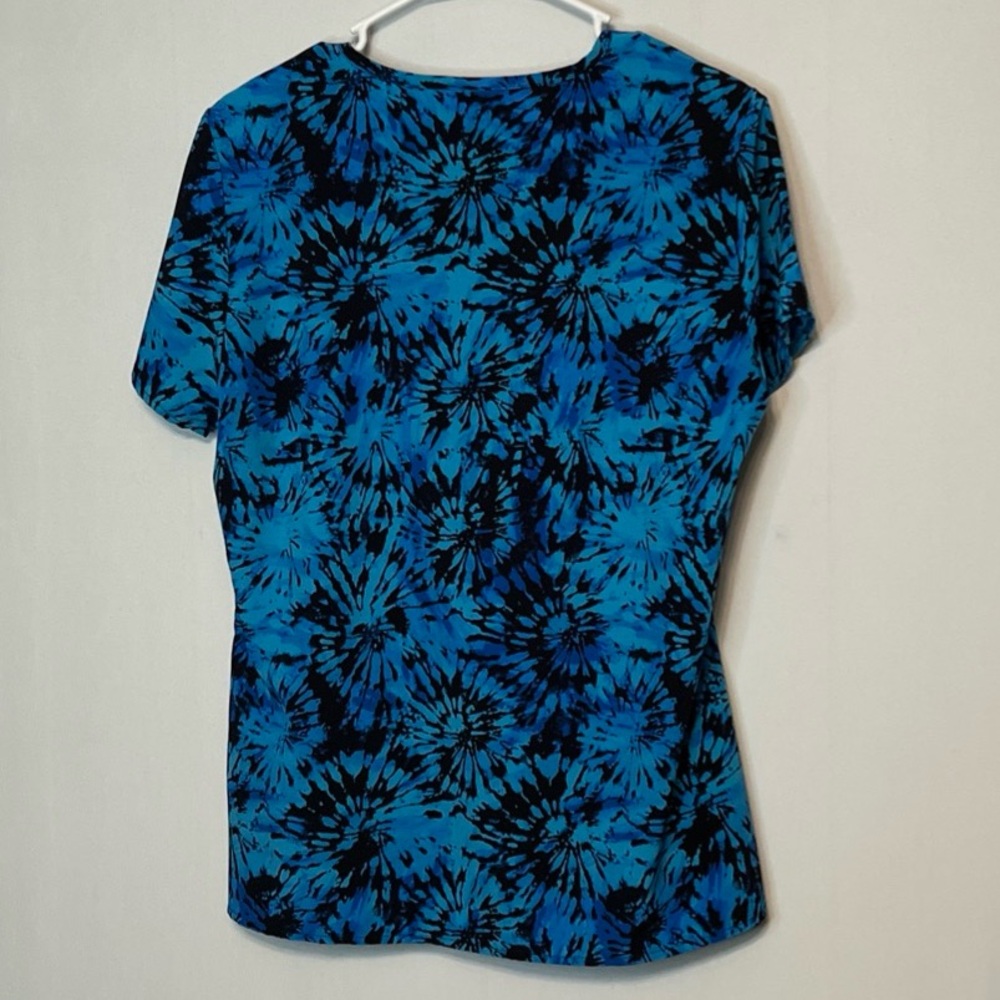 Zoe + Chloe Womens Medium Floral V-Neck Scrub Top Pockets Stretch. - Picture 2 of 6